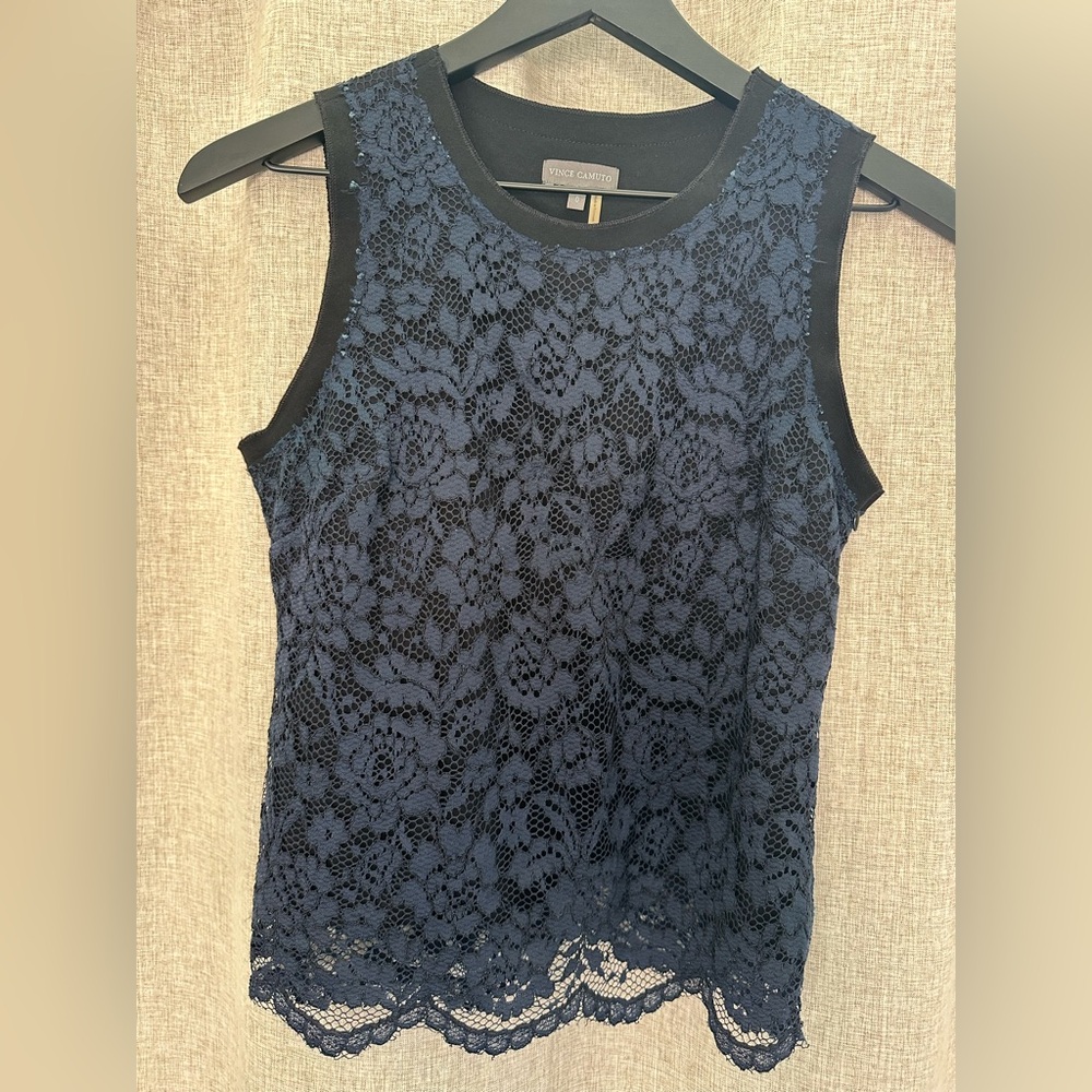 Vince Camuto Lace Layered Tank